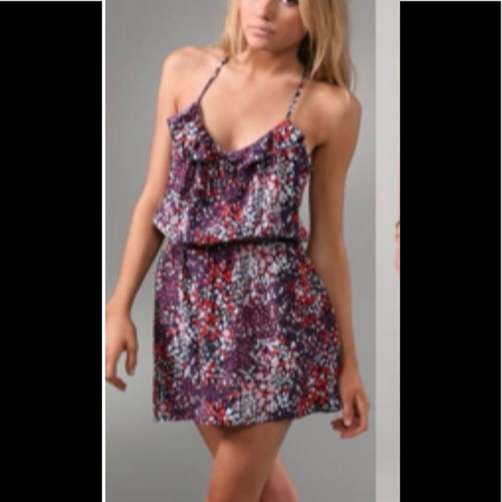 Parker Silk Cami Dress Floral Ruffle cottagecore , Small S